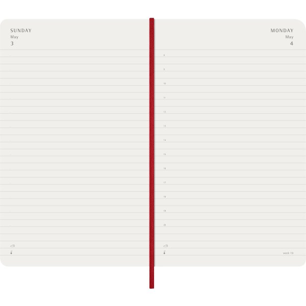 Moleskine 2026 Kalender | S | Dag | L | Rød