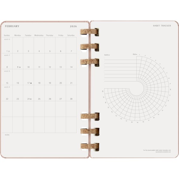 Moleskine 2026 Kalender | Spiral | Uge | L | Beige