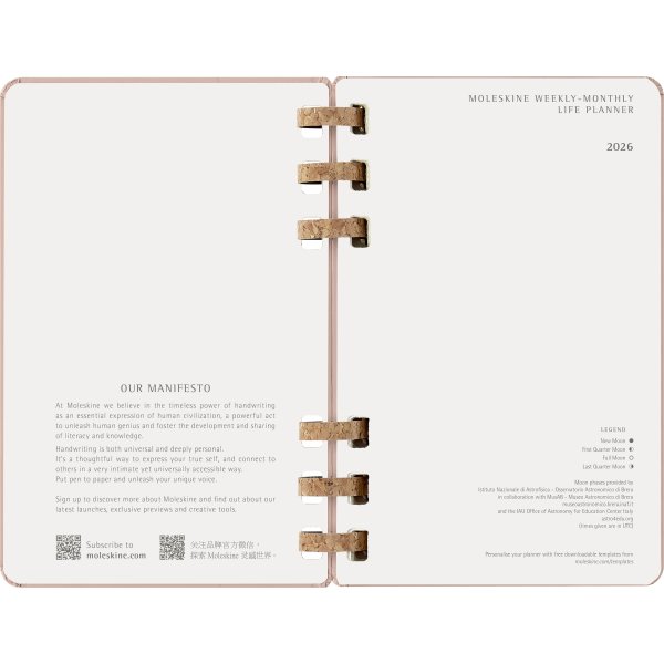 Moleskine 2026 Kalender | Spiral | Uge | L | Beige