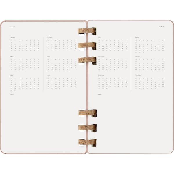 Moleskine 2026 Kalender | Spiral | Uge | L | Beige
