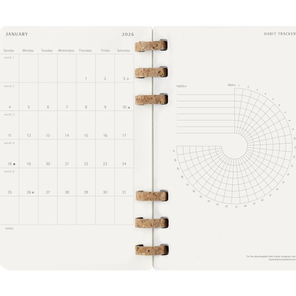 Moleskine 2026 Kalender | Spiral | Uge | L | Sort
