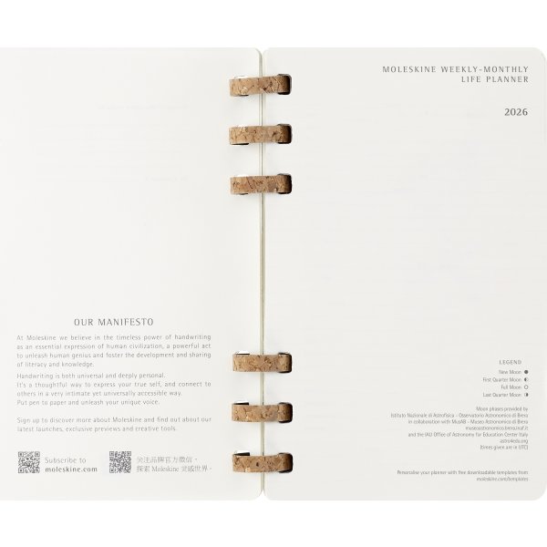Moleskine 2026 Kalender | Spiral | Uge | L | Sort