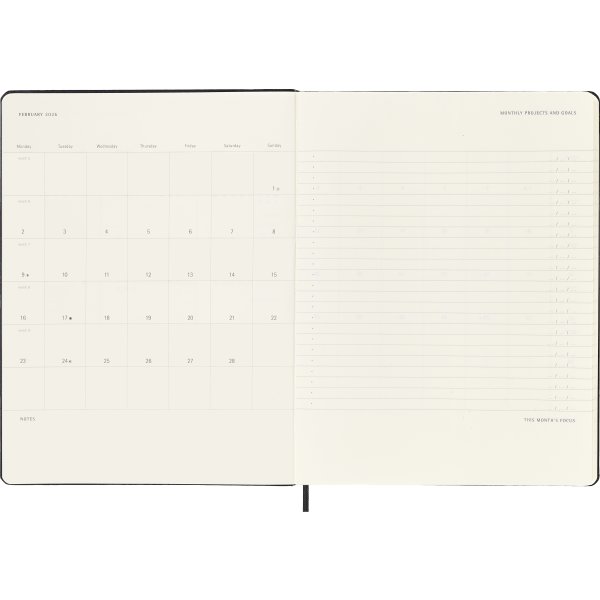 Moleskine 2026 Kalender | H | Uge Pro v. | XL