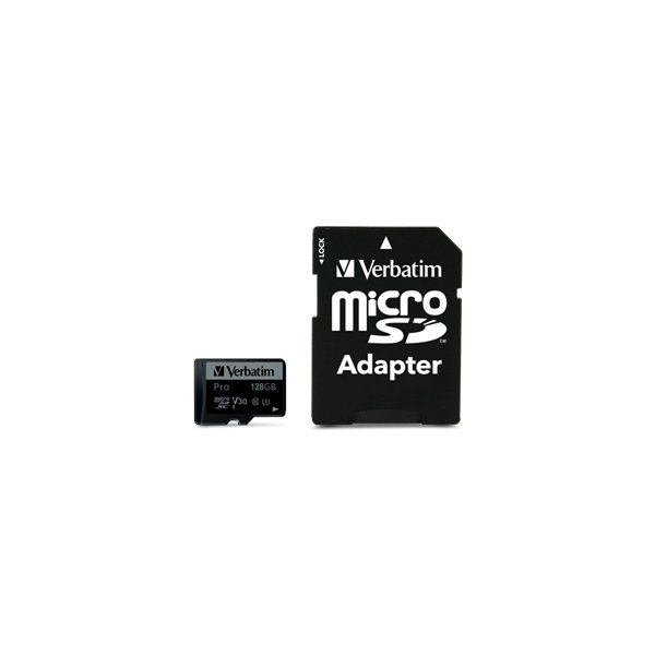 Verbatim Micro SDXC Card PRO 128GB U3 med Adaptor