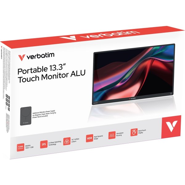 Verbatim 13,3'' bærbar touchscreen monitor