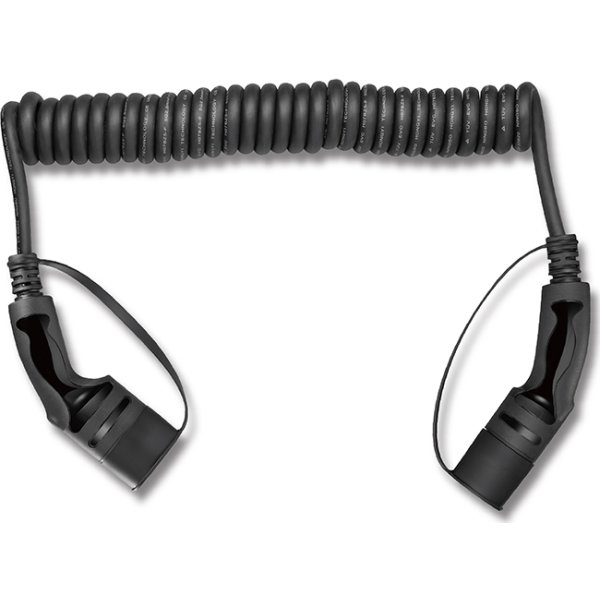 Avant Spiralladekabel type-2 3-faset 5 meter, sort