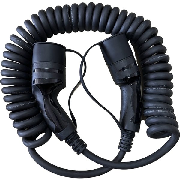 Avant Spiralladekabel type-2 3-faset 5 meter, sort