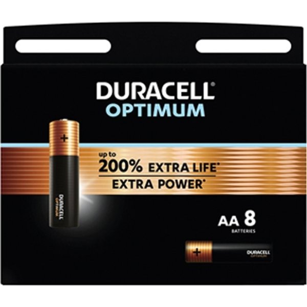 Duracell Optimum AA batteri, 8 stk