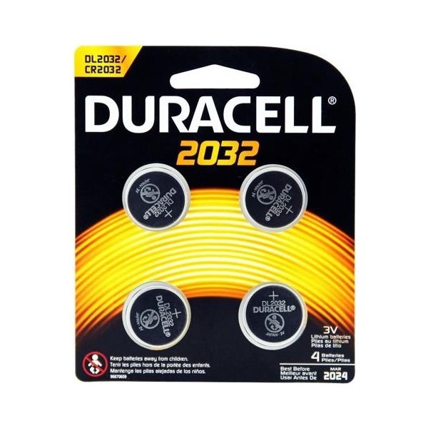 Duracell 2032 Lithium-knapbatterier, 4 stk