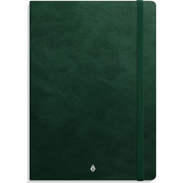 Burde Deluxe Notesbog, A5, linjeret, dark green