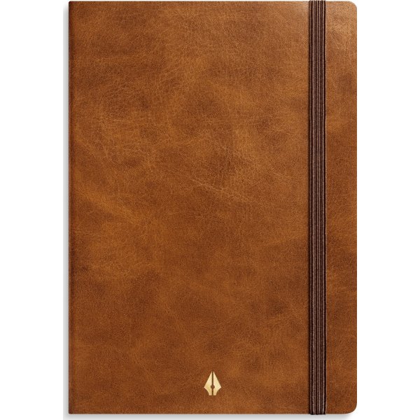 Burde Deluxe Notesbog, A6, linjeret, brown