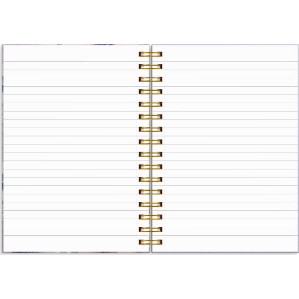 Burde Notesbog, A5, linjeret, lilac flowers