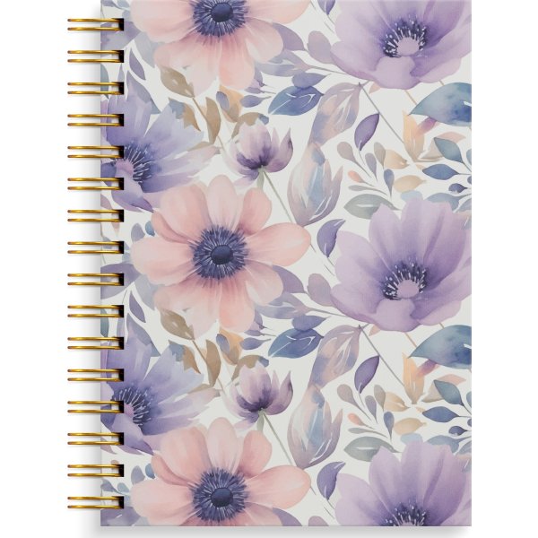 Burde Notesbog | A5 | Linj. | Lilac flowers