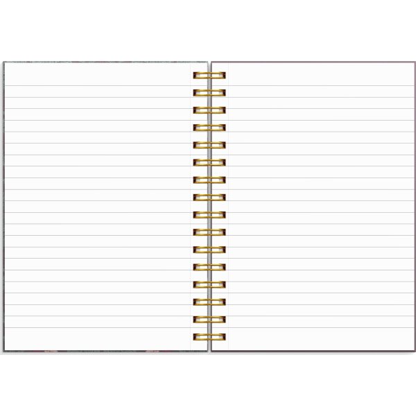 Burde Notesbog, A5, linjeret, burgundy flowers