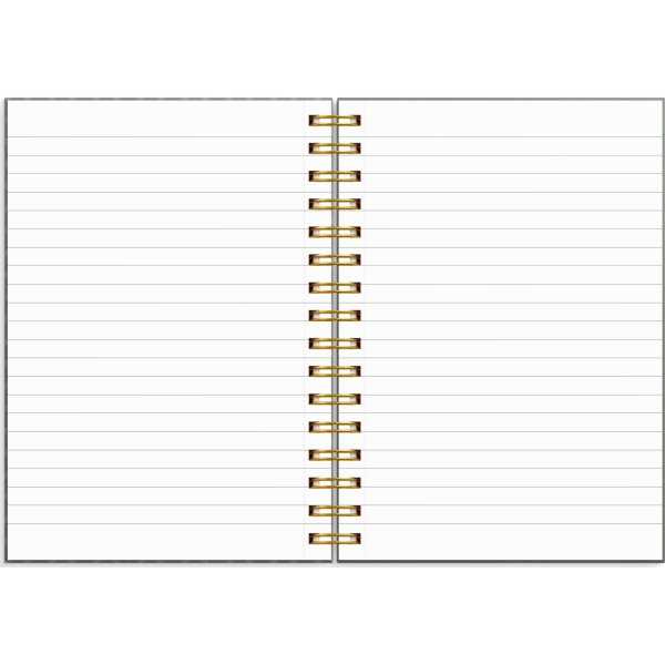 Burde Notesbog, A5, linjeret, green pattern