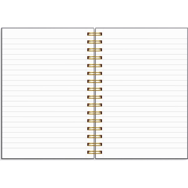 Burde Notesbog, A5, linjeret, black flower