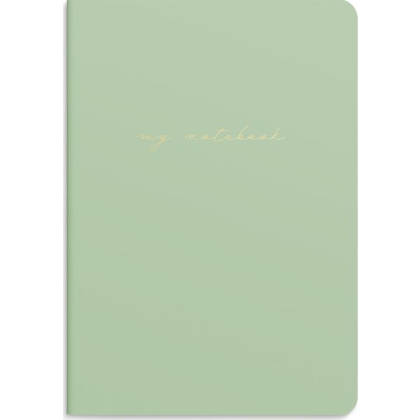 Burde Notesbog | 14x21 cm | 2-pk | Green & pattern