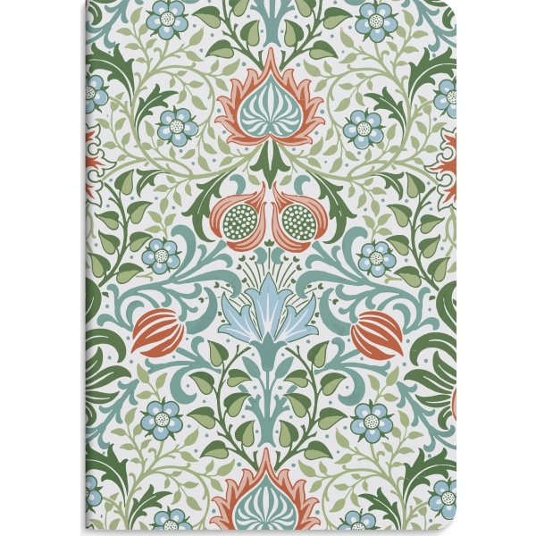 Burde Noteshæfte, 14x21 cm, 2-pk, blue & flower