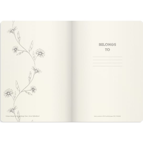 Burde Deluxe Notesbog, A5, linjeret, butterfly