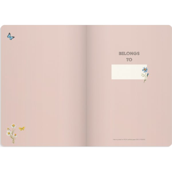 Burde Deluxe Notesbog | B5 | Linj. | Pink meadow