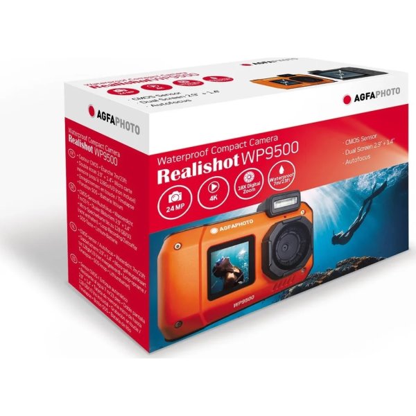 Agfaphoto Digitalt Kamera WP9500 Fuld HD, orange