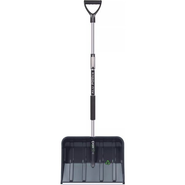 Sneskovl m/teleskop, H122-160 cm, alu, sort