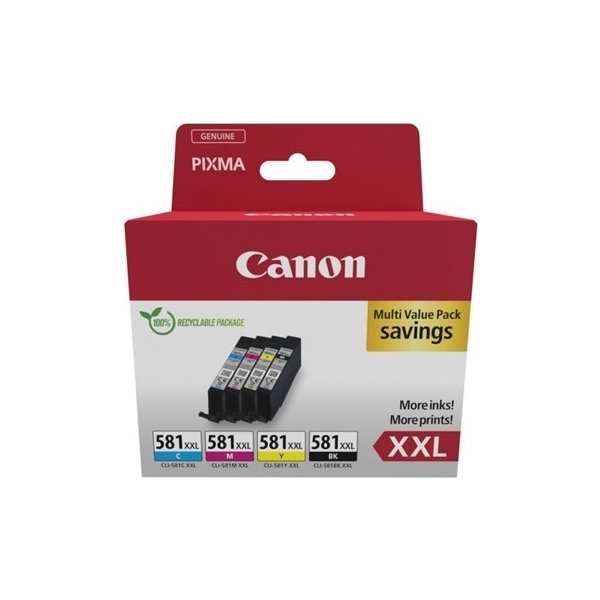 Canon CLI-581XXL Blækpatroner, sampak, XXL