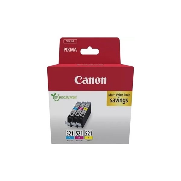 Canon CLI-521 Blækpatroner, sampak, C/M/Y