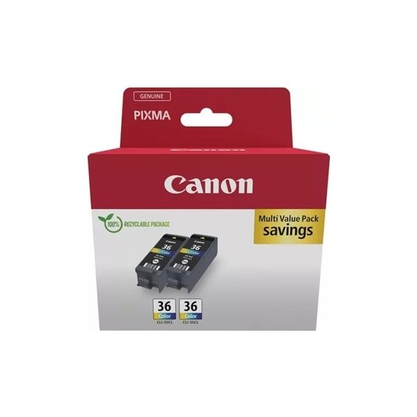 Canon CLI-36 Blækparoner, sampak, farvet