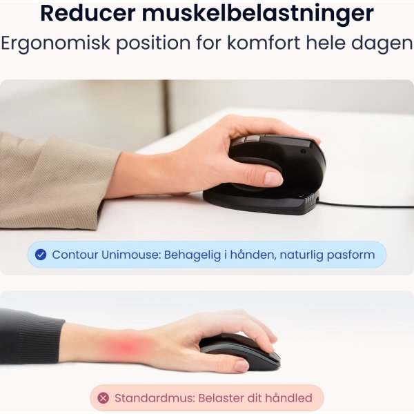 Contour Unimouse, venstre hånd, kablet