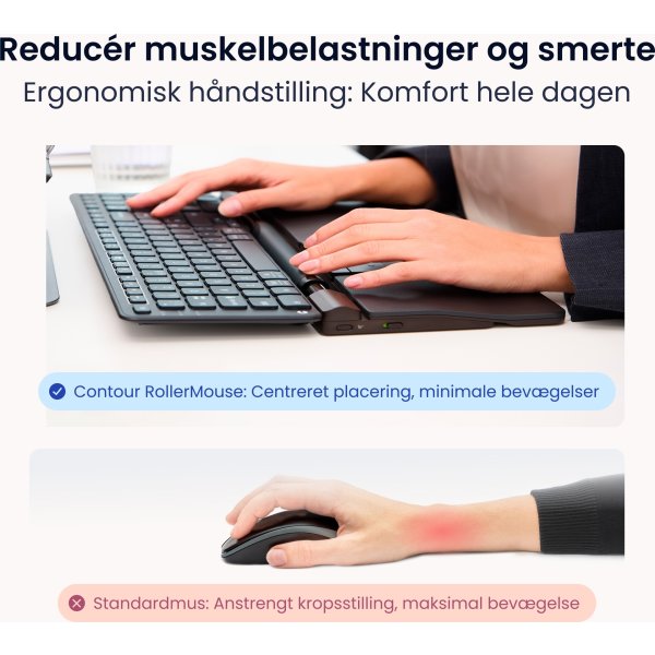 Contour RollerMouse Pro Trådløs Extended WR, læder