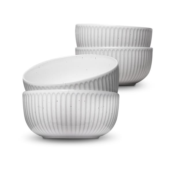 Steinverk Skåle 14 cm, hvid, 4 stk