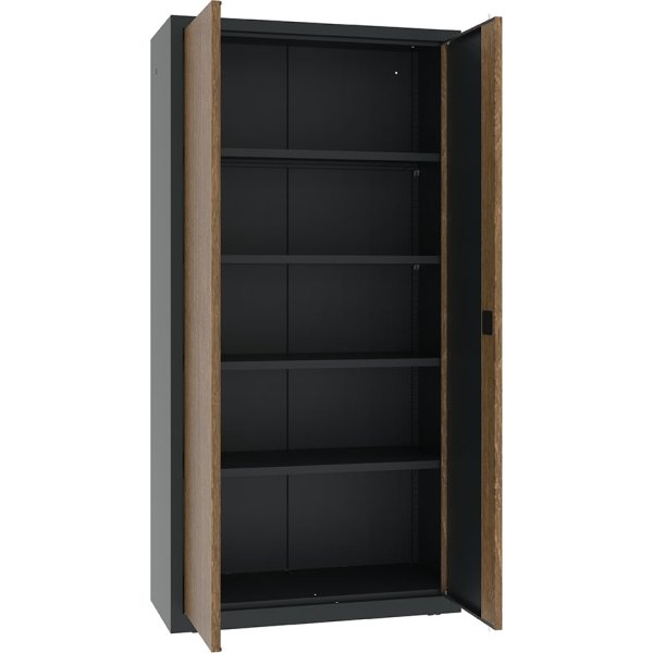 Opbevaringsskab 1990x1000x435 mm, antracit/bøg