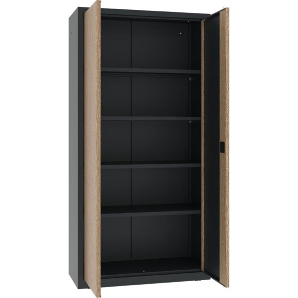 Opbevaringsskab 1990x1000x435 mm, antracit/valnød