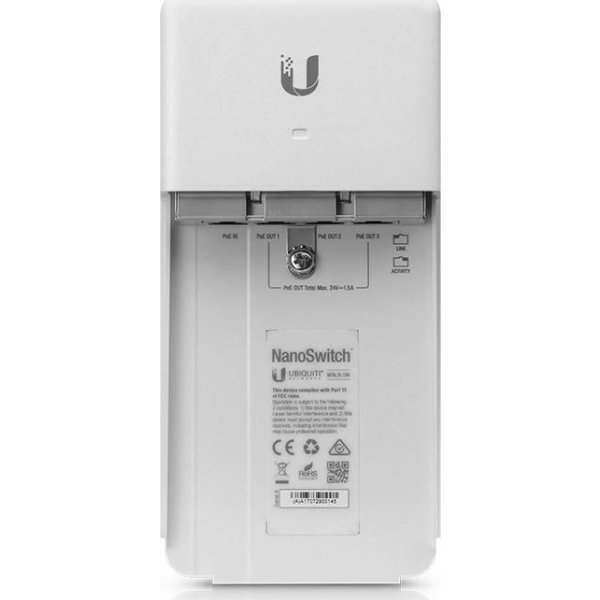 Ubiquiti NanoSwitch, 4-port, hvid