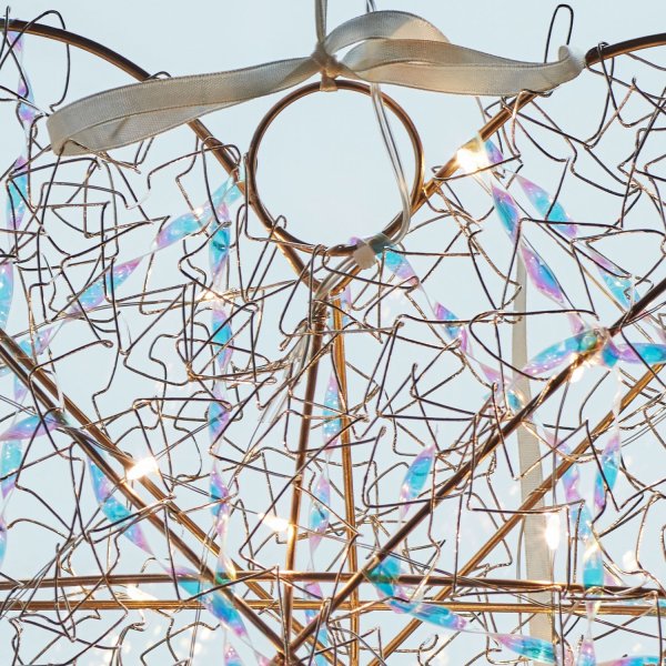 Sirius Lily Hjerte M. LED, H30cm, guld