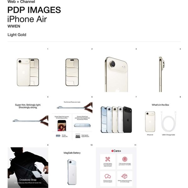 Apple iPhone Air, 256GB, lyst guld