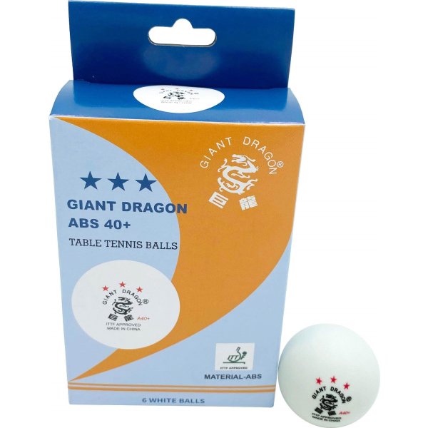 Giant Dragon LUX bordtennisbolde 3-stjernet, 6 stk