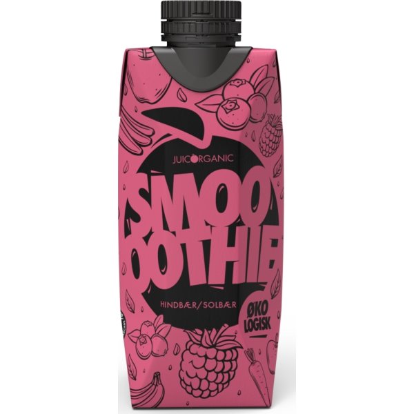 JuicOrganic Øko Smoothie Hindbær/Solbær 33 cl