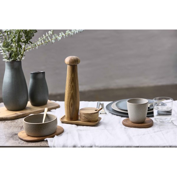 Aida RAW Peberkværn m. Bakke & Saltkar, 28cm, Teak