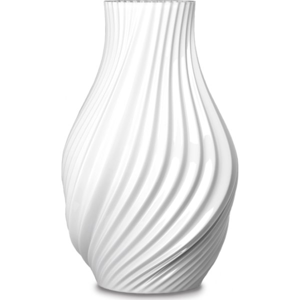 Lyngby Porcelæn Twist Vase H18 cm, hvid