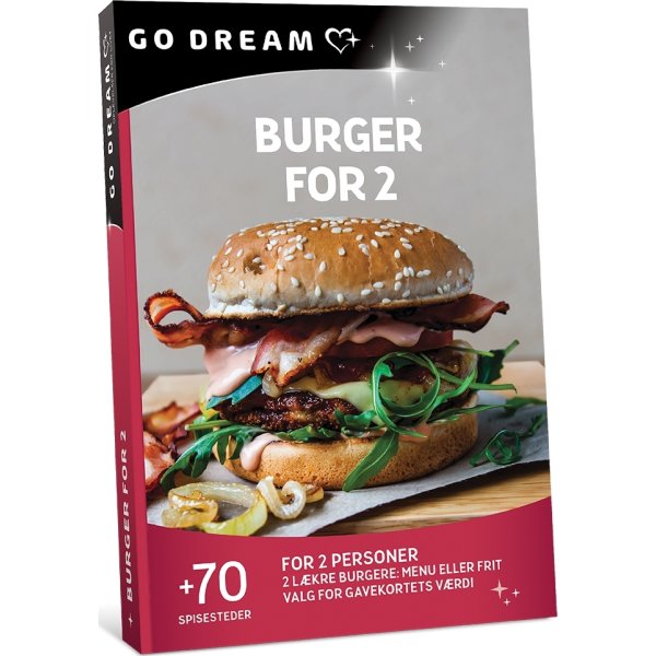 Oplevelsesgave - Burger for 2