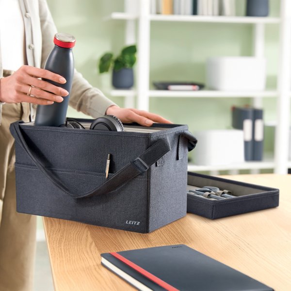 Leitz Arbejdstaske i stof m. låg | Kompakt