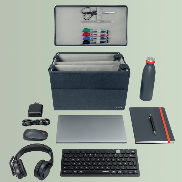 Leitz Arbejdstaske i stof m. låg | Kompakt