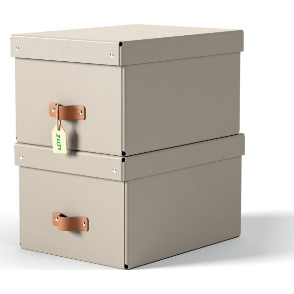 Leitz Puro Boks m. låg | M | Beige | 2 stk.
