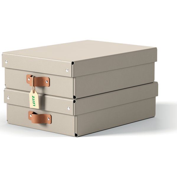 Leitz Puro Boks m. låg | M lav | Beige | 2 stk.