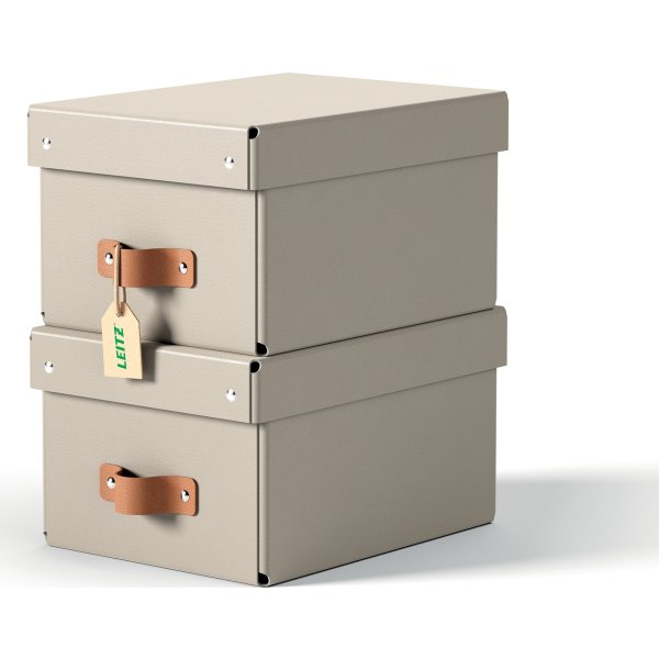 Leitz Puro Boks m. låg | S | Beige | 2 stk.