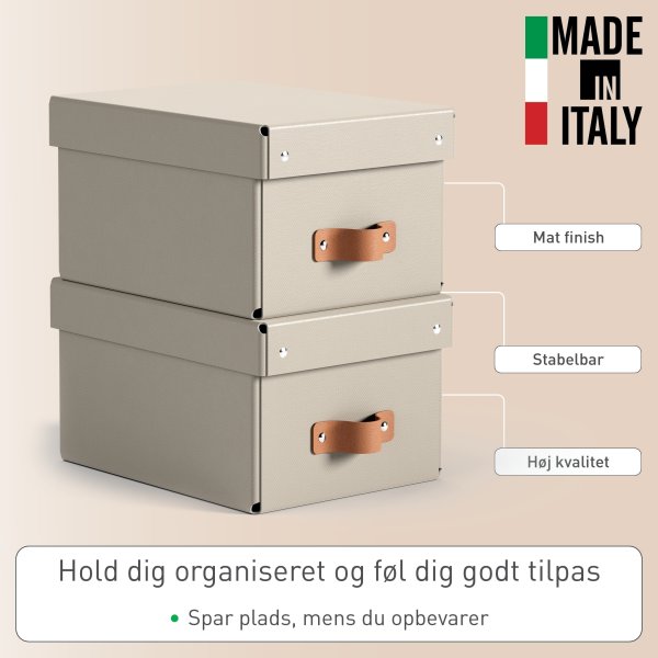 Leitz Puro Boks m. låg | S | Beige | 2 stk.