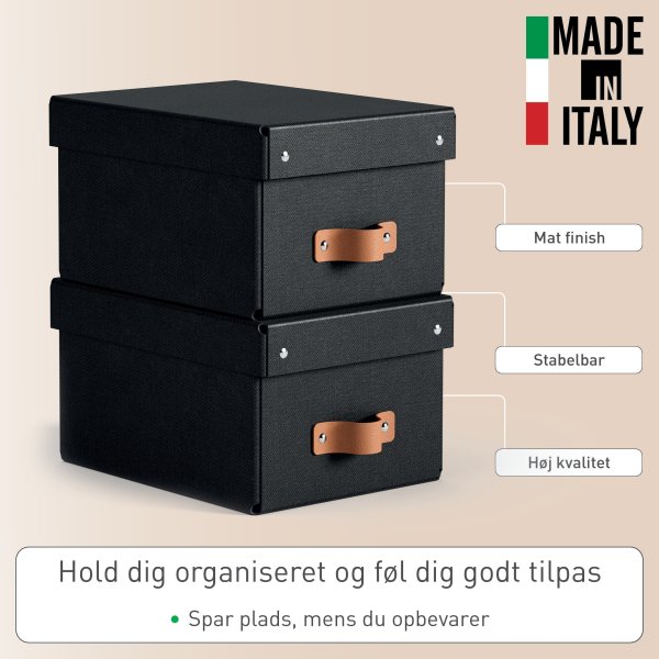 Leitz Puro Boks m. låg | S | Sort | 2 stk.