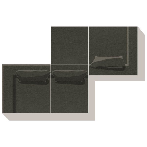 Fondi modulsofa, pufmodul, grøn, 1 stk